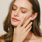 Elegant geometric design ring with zircon stone in sterling silver
