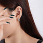 925 Sterling Silver Striped Stud Earrings showcasing a modern design for versatile elegance.