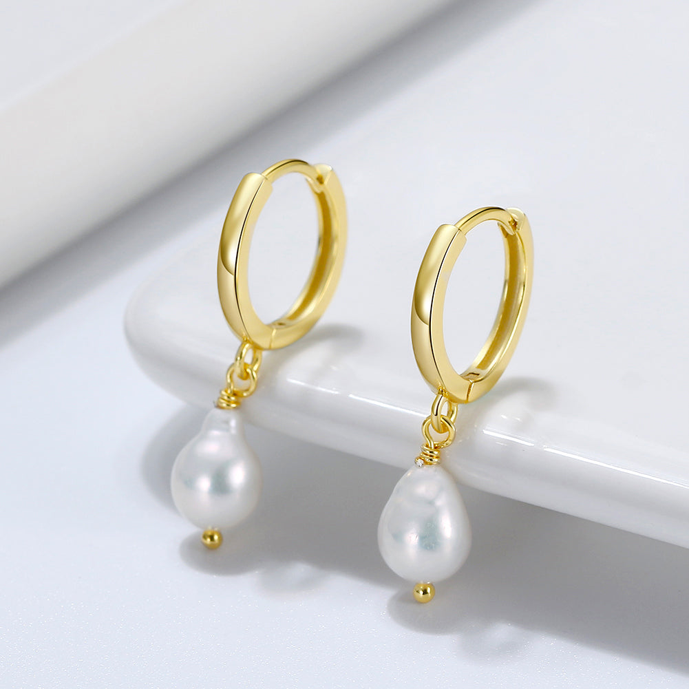 925 Sterling Silver Drop Earrings Natural Freshwater Pearls