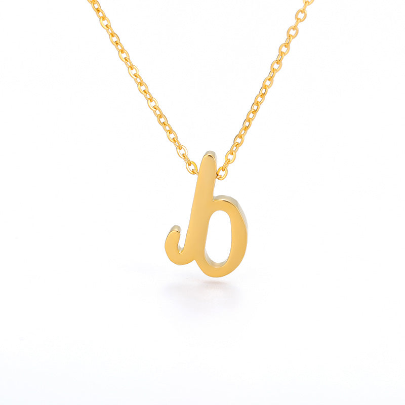 Small Letter Necklace Hollow Stainless Steel