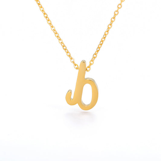 Small Letter Necklace Hollow Stainless Steel