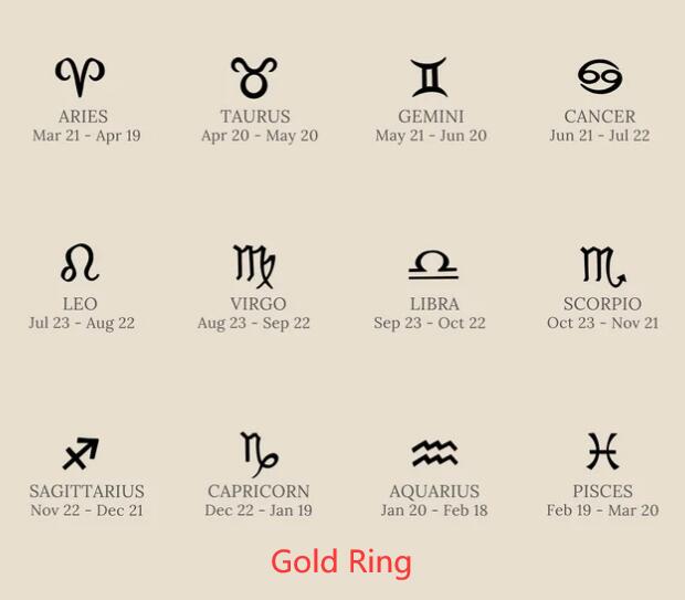 Minimalist Ring Of The Twelve Constellations