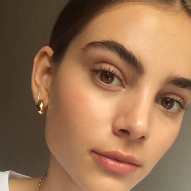 The Livia Earrings small drop hoop earrings Purajoia view 3