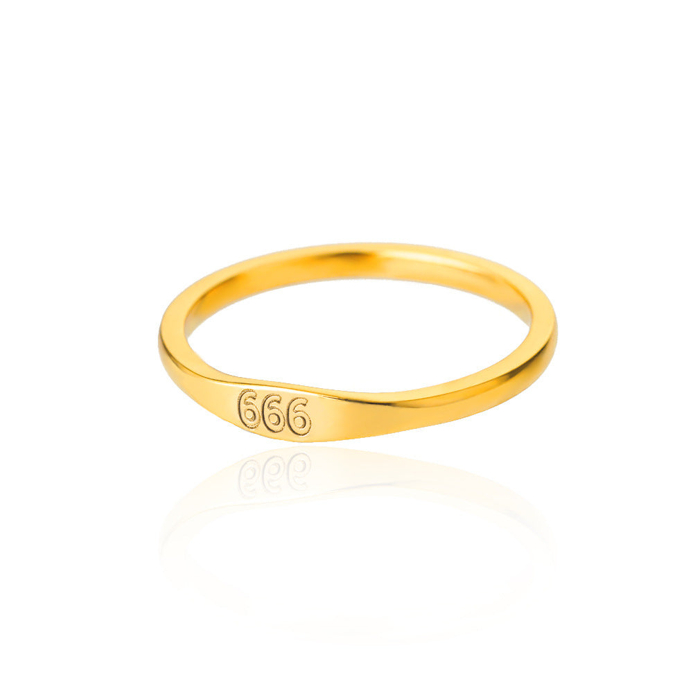 Elegant and Cute 18K Gold-Plated Angel Numbers Ring