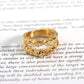 Double Layer Hammered Tin Foil Ring with Tail Design - Gold Jewelry