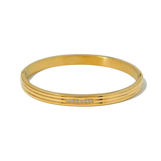 18K Gold Plated Three Layers Rib Bangles - Affordable Luxury Jewelry