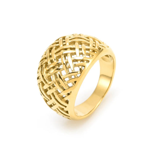 High-Polished Gold-Plated Stainless Steel Rings – PURAJOIA