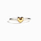 Dual-Tone Affection: Sterling Silver Two-Color Love Ring