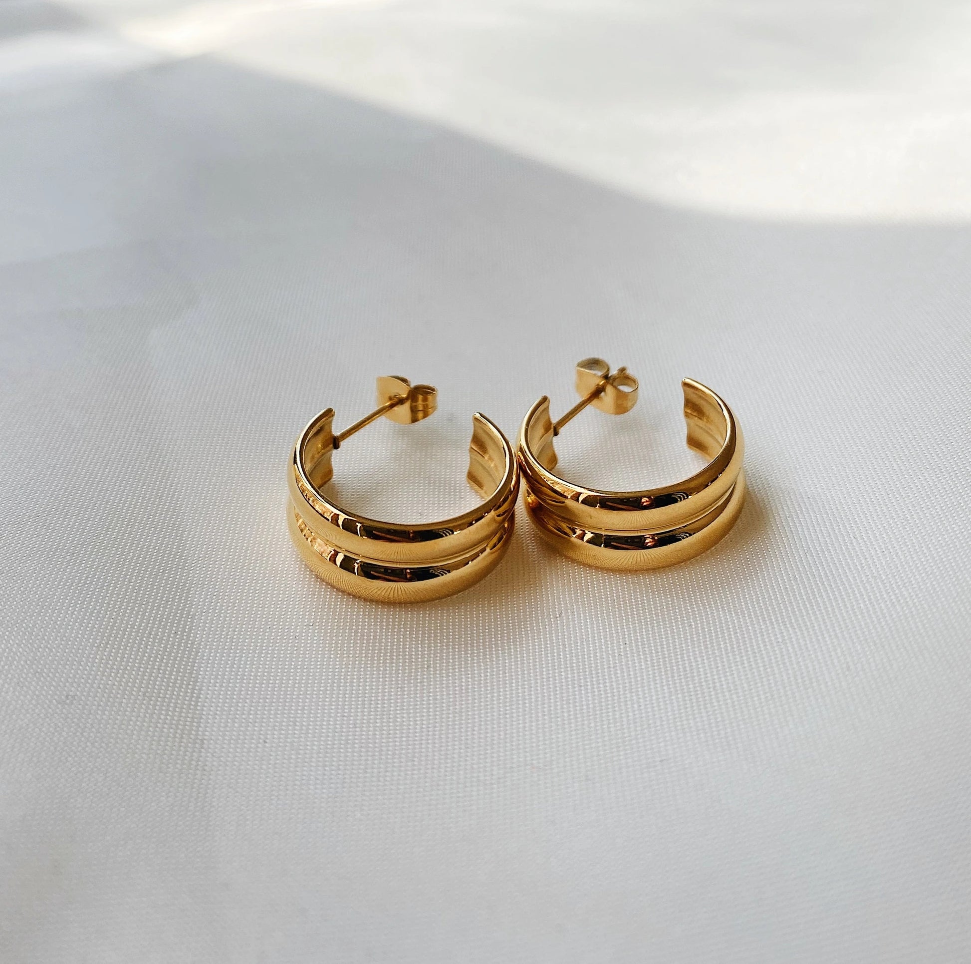 double-circle smooth earrings