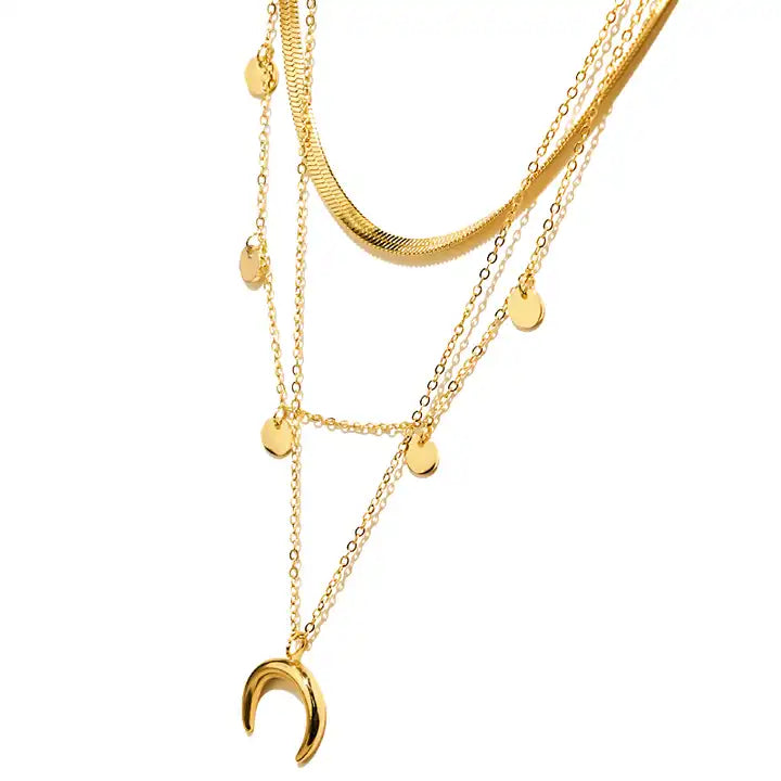 Stainless Steel Gold Multi-Layer Necklace