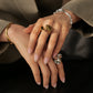 Close-up of Gold-Plated Ruffled Stainless Steel Ring