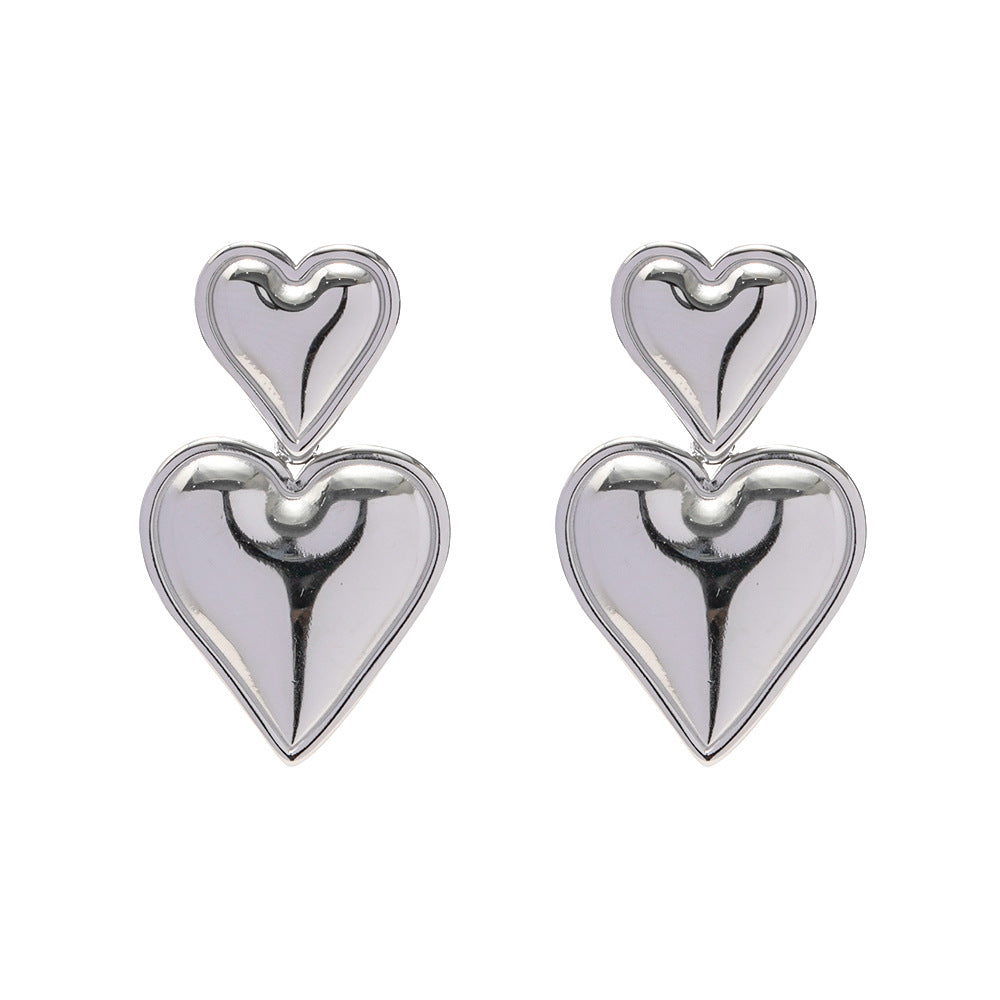 Fashion Jewelry Women's Fashionable Heart-shaped Pendant Earrings