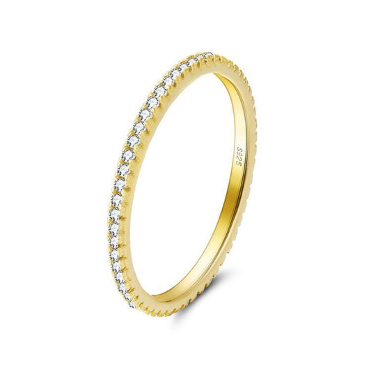 Platinum zircon ring in sterling silver timeless women’s jewelry