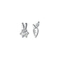 Playful Chic: Bunny Asymmetric S925 Sterling Silver Earrings