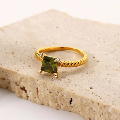 Chic Square Zirconium Glamour Ring