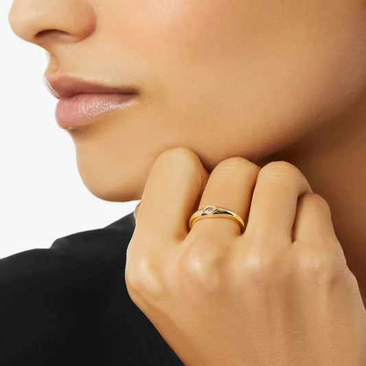 High-Polished Gold-Plated Stainless Steel Rings – PURAJOIA