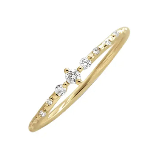 Women's Gold Plated 925 Sterling Silver Ring with Sparkling Zirconia Detailing