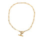 18K Gold Plated Stainless Steel Necklace with OT Buckle Closure - Perfect for Layering or Wearing Alone