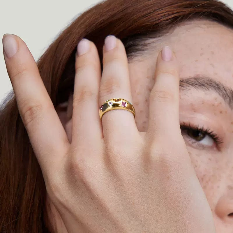The Colore Ring colored zircon sterling silver ring Purajoia