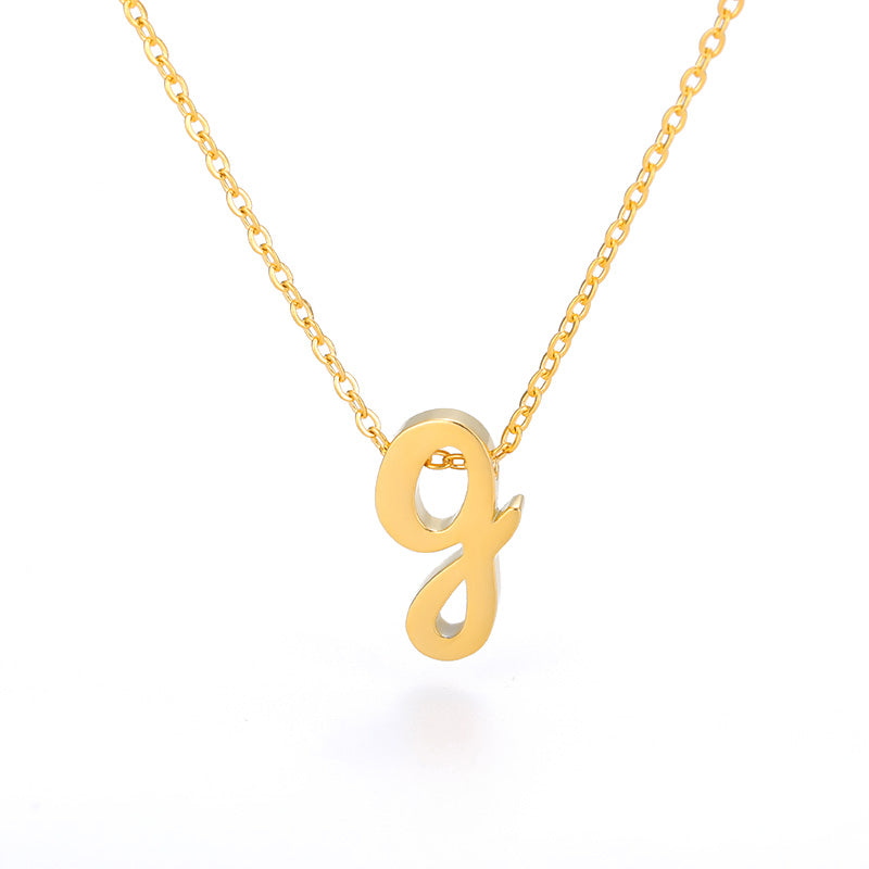 Small Letter Necklace Hollow Stainless Steel