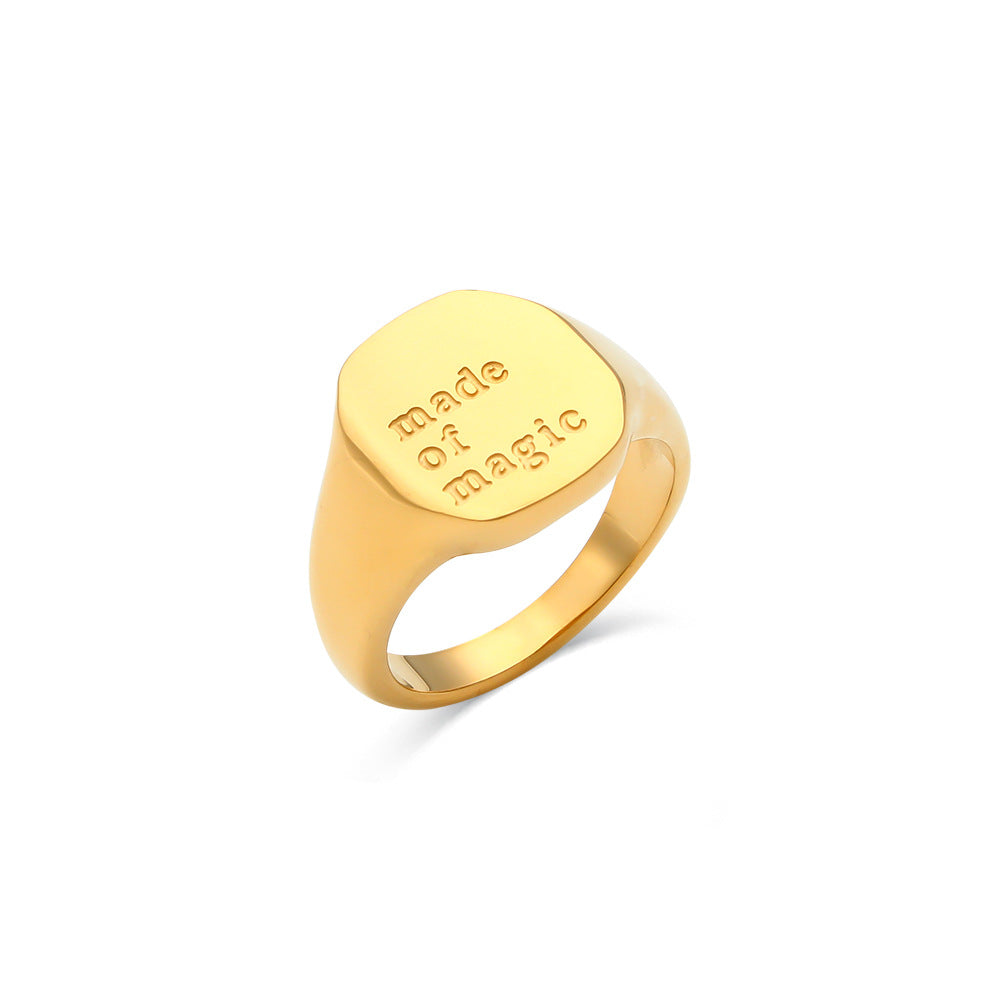 Personalized Elegance: 18K Gold Plated Jewelry with English Letter Ring