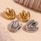 Amora irregular heart stud earrings in gold and silver stainless steel