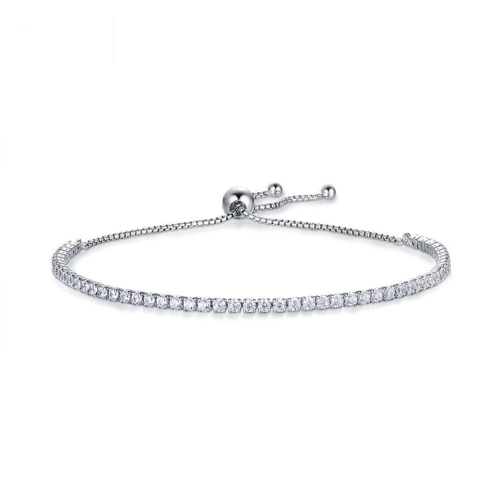 Shimmer in style with the Silver Full Diamond Single Row Tennis Bracelet, a dazzling accessory that effortlessly adds glamour and sophistication to any look