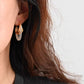 The Cannes Earrings two tone chain tassel huggie earrings Purajoia view 2