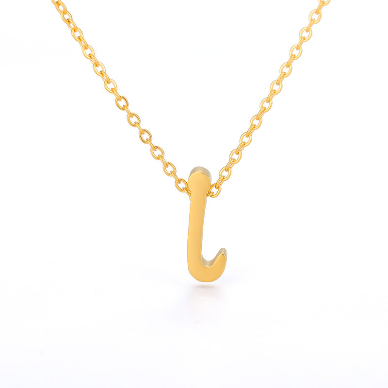 Small Letter Necklace Hollow Stainless Steel