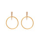 Stainless Steel Claw Inlaid Zircon Tapered Ring Ear Studs