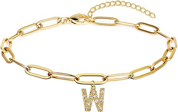 Stainless steel gold-plated bracelet featuring an initial letter charm, a perfect blend of timeless style and personalized elegance