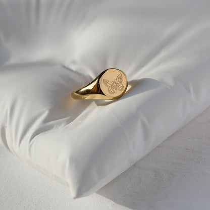Women’s butterfly ring gold plated stainless steel statement piece