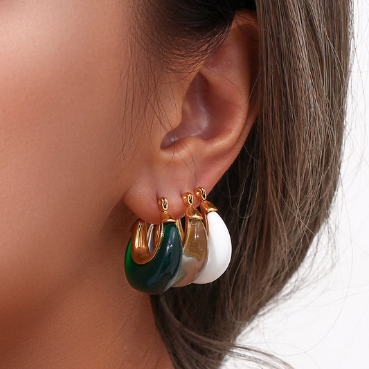 Round Acrylic Jewelry Fashion Vintage Earrings