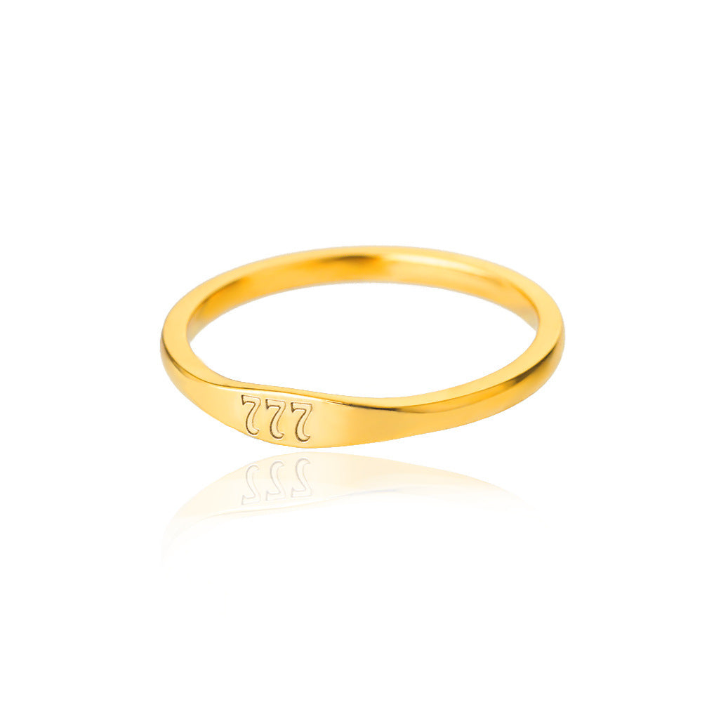 Elegant and Cute 18K Gold-Plated Angel Numbers Ring