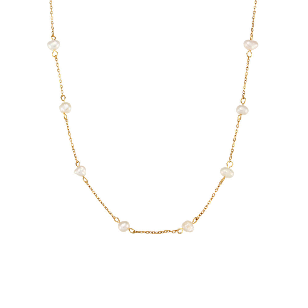 Satellite Pearl Gold Necklace 