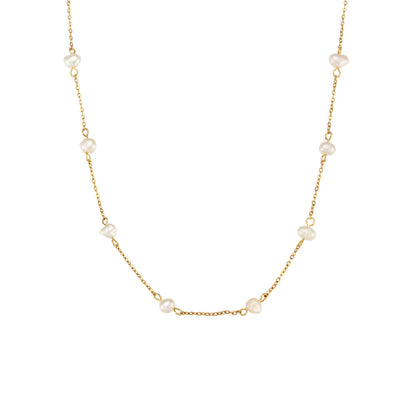 Satellite Pearl Gold Necklace 