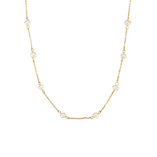 Satellite Pearl Gold Necklace 