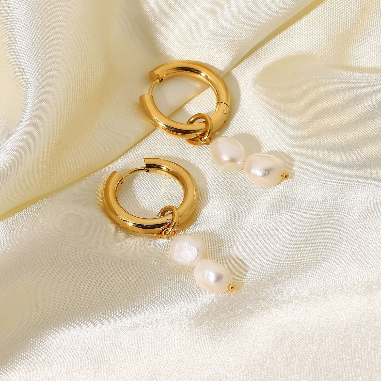 Double Freshwater Pearl Pendant Earrings for a Touch of Elegance