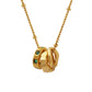 Small loop string pendant necklace stainless steel zircon stone