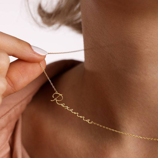 Stainless steel custom signature necklace personalized jewelry