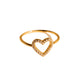 Couple heart shape diamond ring stainless steel women’s jewelry
