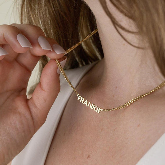 Stainless steel custom name choker necklace personalized jewelry