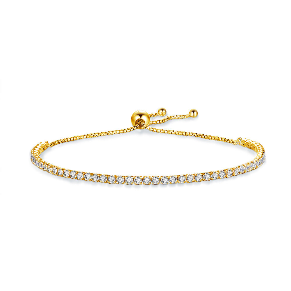 Shimmer in style with the Silver Full Diamond Single Row Tennis Bracelet, a dazzling accessory that effortlessly adds glamour and sophistication to any look