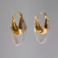 The Cannes Earrings two tone chain tassel huggie earrings Purajoia view 3