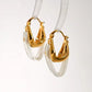 The Cannes Earrings two tone chain tassel huggie earrings Purajoia view 5