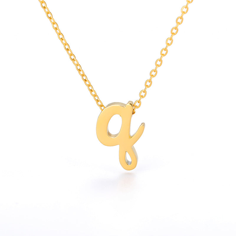 Small Letter Necklace Hollow Stainless Steel