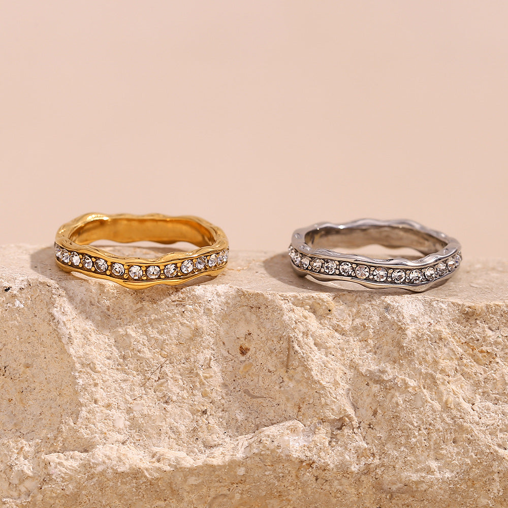 The Onice Ring wave pattern diamond ring Purajoia view 4