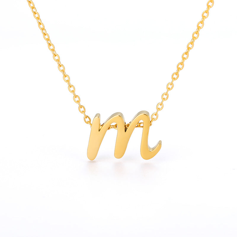 Small Letter Necklace Hollow Stainless Steel