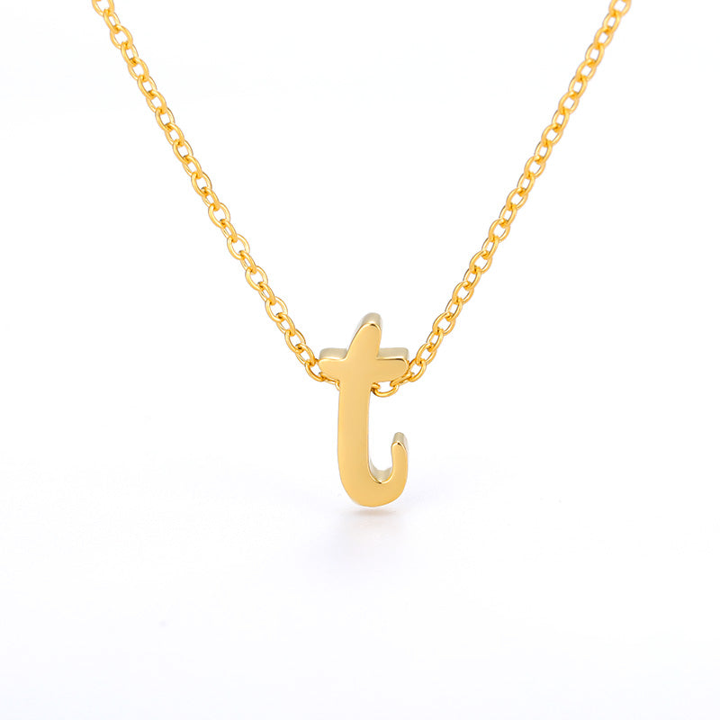 Small Letter Necklace Hollow Stainless Steel