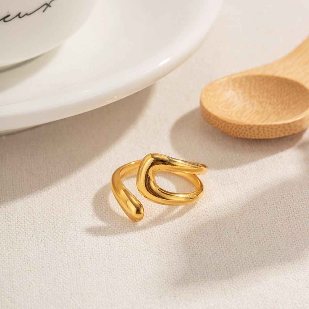 Timeless 18K gold plated adjustable ring for weddings or daily wear